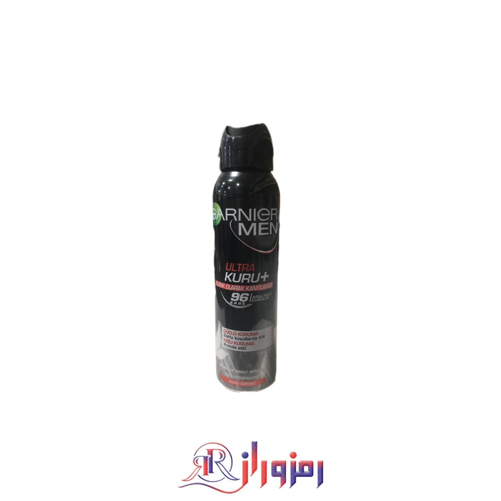 اسپری ضد تعریق مردانه گارنیر مدل Ultra kuru حجم 150 میل،خرید و قیمت اسپری ضد تعریق مردانه گارنیر مدل Ultra kuru حجم 150 میل